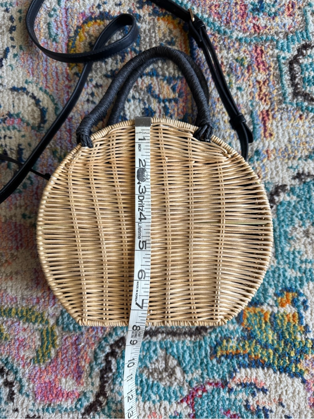 a new day Natural Straw Round Crossbody with Black Trim - Picture 6 of 6
